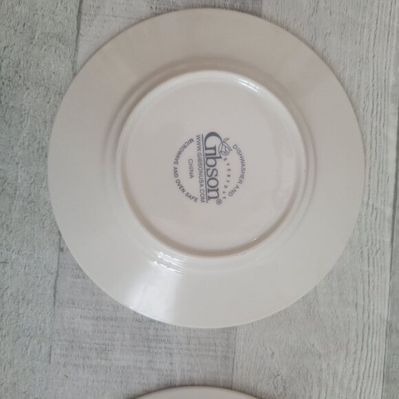 Set Of 4 Gibson Everyday Hydrangea Salad Plates 6" Floral Design Ceramic Dishwar - Picture 5 of 5
